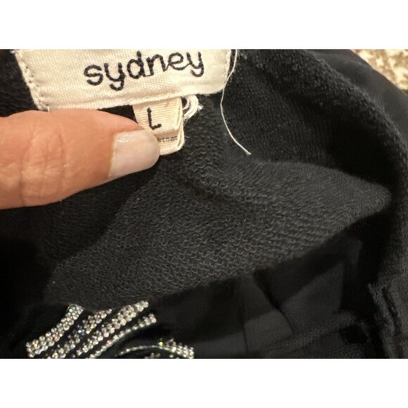 Black Long Sleeve Top W/ Rhinestone Back Cutouts & Off-Shoulder Design L - Picture 6 of 11